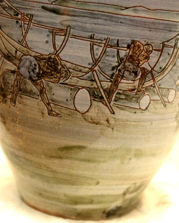 Large Ceramic Knabstrup Vase by Harald Folmer Gross For Sale 3