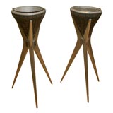 Pair of Tripod Plant Stands attributed to Donald Deskey