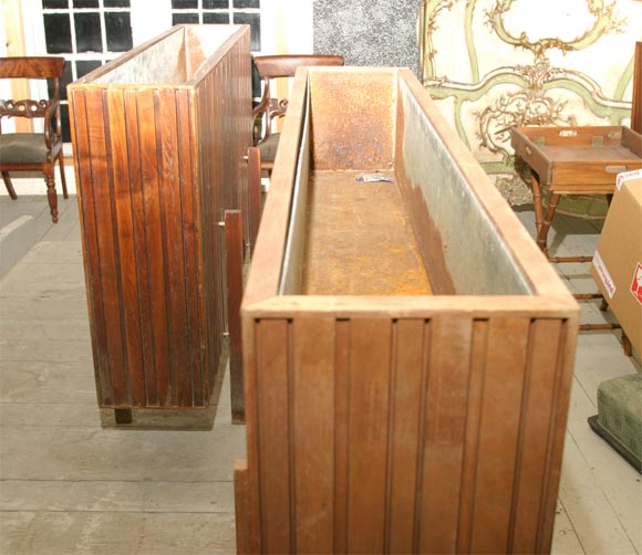 Pair of Large Wooden Planters 1