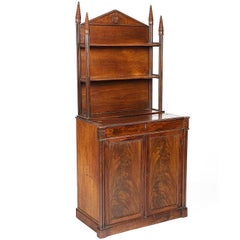 19th Century Gothic Revival Mahogany Bureau Bookcase