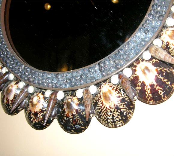 French Exceptional shell mirror