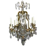 10 light rock crystal chandelier by Caldwell.
