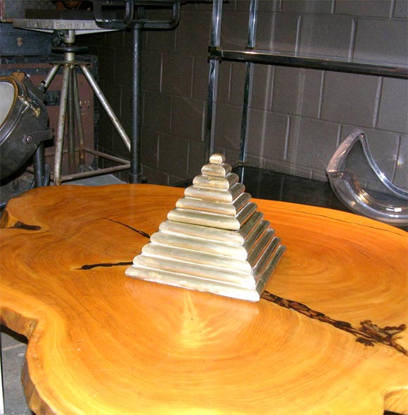 Italian Handmade Brass Humidor in the Shape of a Pyramid
