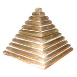 Italian Handmade Brass Humidor in the Shape of a Pyramid