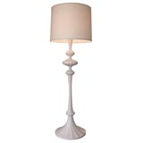 White 40"s Deco Style Floor Lamp and Shade