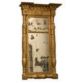 Large American Empire Gilded Tabernacle Mirror