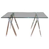 Lucite Saw Horse Table/Desk