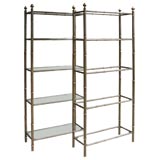Pair of Faux Bamboo Iron Etergeres