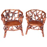 Fine Pair Chinese Root Chairs