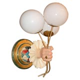 Vintage "Fellini" -Like Clown Hand With 3 Balloon Wall Light