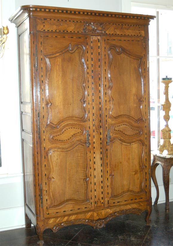 18th Century Basque Inlaid Armoire