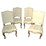 Antique Set of Four Italian Walnut Chairs