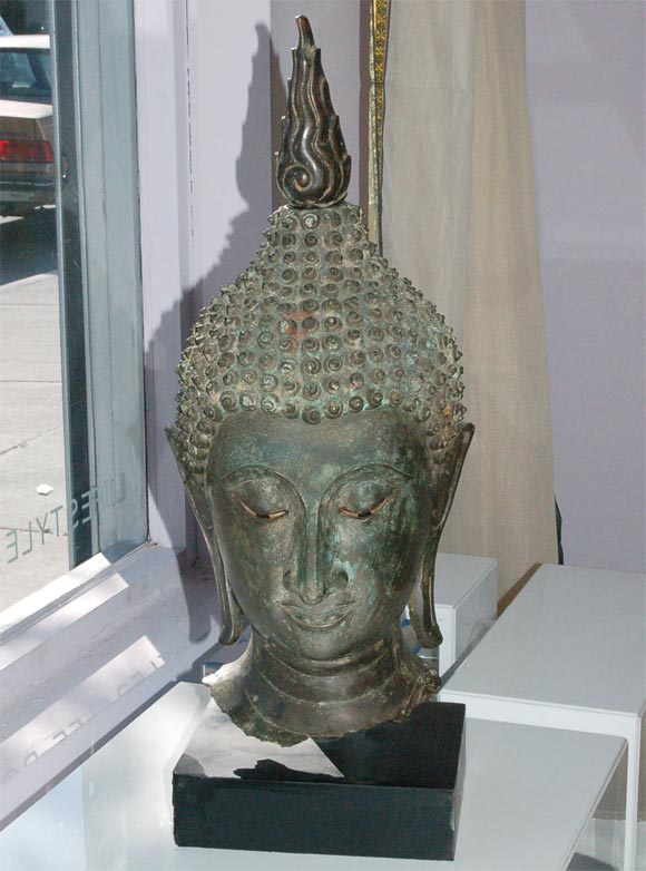 19TH  CENTURY SUKHOTHAI  BUDDHA HEAD