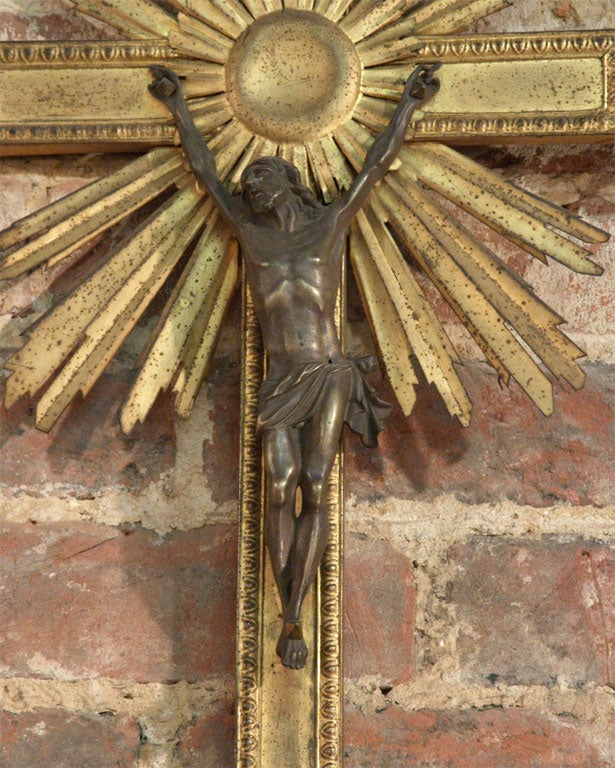 Bronze French Hanging Crucifix