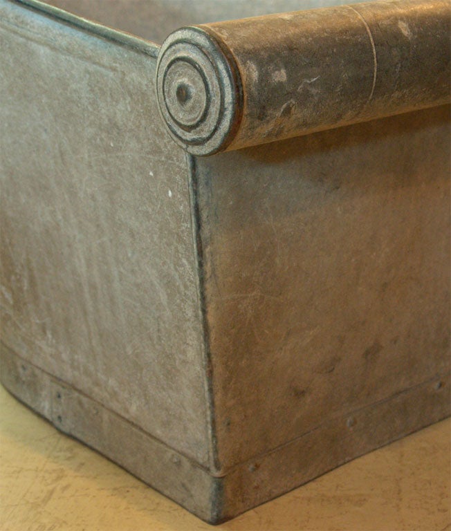 19th Century Early French Zinc Bathtub