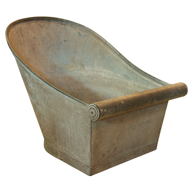 Early French Zinc Bathtub