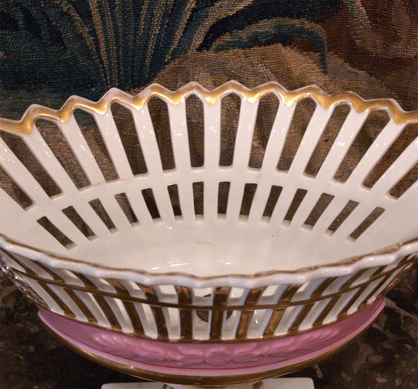 19th Century French Vieux Paris Porcelain Corbeille