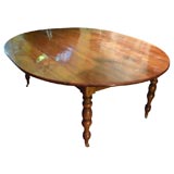 Large French Walnut Drop Leaf Dining Table