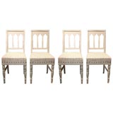 Set of 8 Swedish Painted Dining Chairs