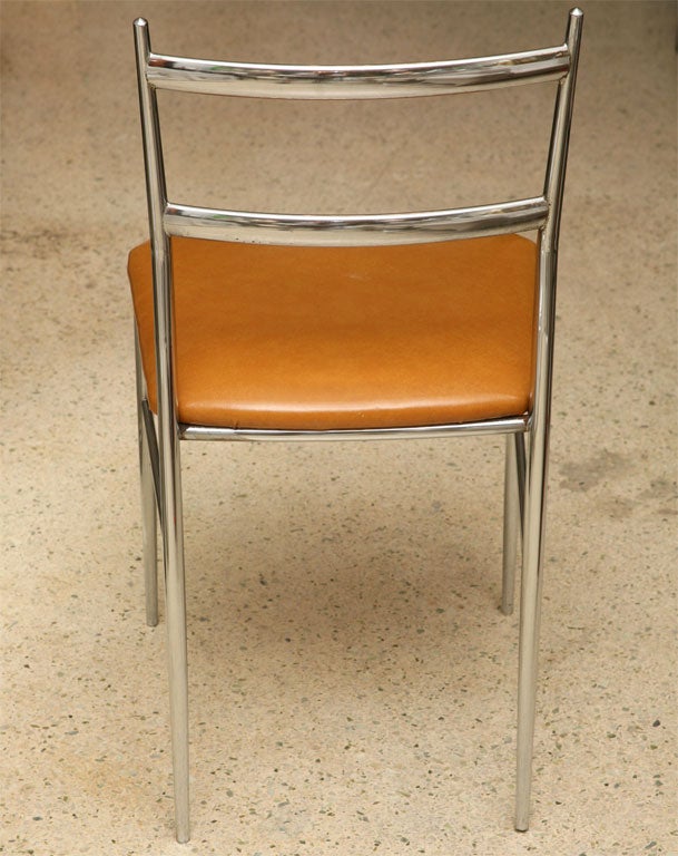 Set of Four Chrome Chairs in the Manner of Gio Ponti 2