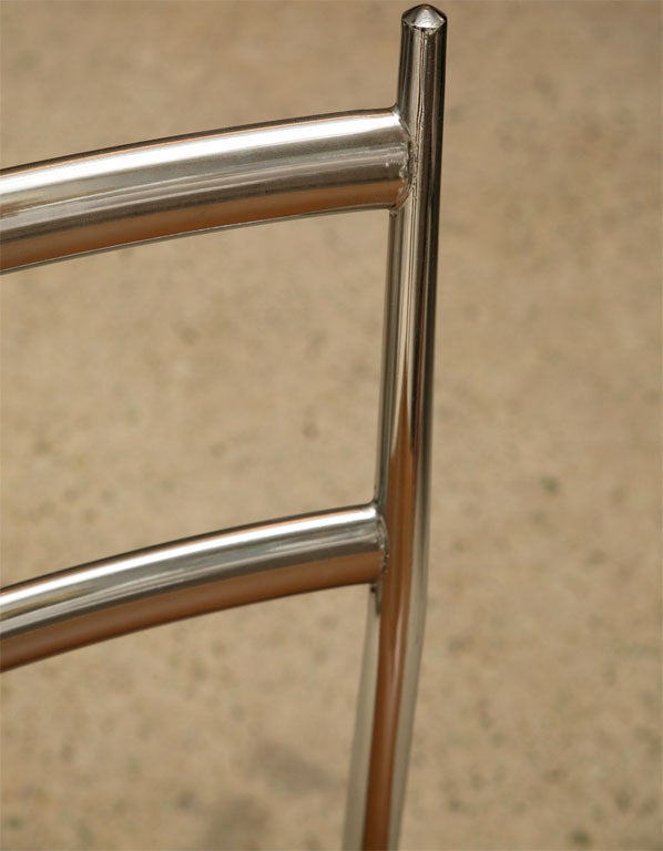 Set of Four Chrome Chairs in the Manner of Gio Ponti 6