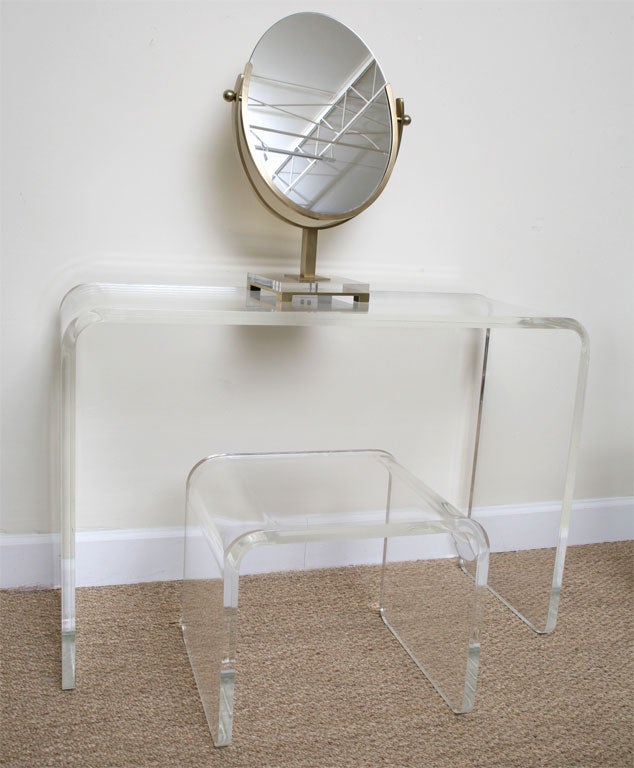 Waterfall Lucite Vanity with Bench 5