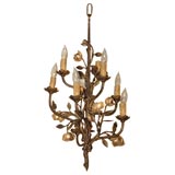 Wrought Iron Parcel Gilt Chandelier