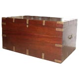 British Colonial Brass-Bound Teak Trunk