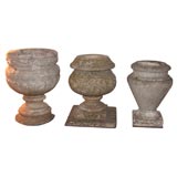 Set of Three 19th Century Marble Urns
