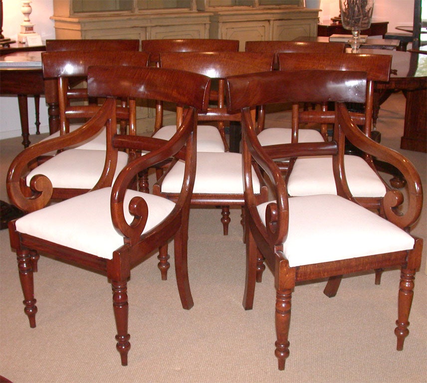 Set of Eight Early 19th Century Regency Dining Chairs