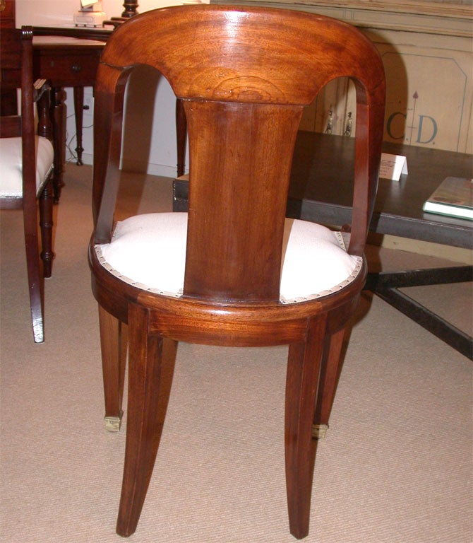 Set of Six 1940's Art Deco Mahogany Dining Chairs at 1stDibs