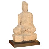 Burmese  Eroded Teak Sitting Buddha (Reference # A01936/S)