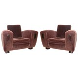 Vintage Pair of Spectacular Clubchairs by Vittorio Valabrega