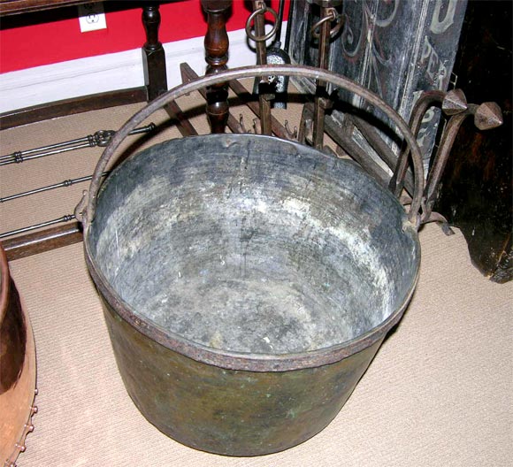19th c. English Overscale Brass Cauldron