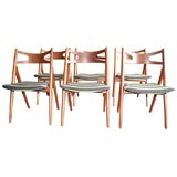 Set of 6 Hans Wegner Teak Dining Chairs - CH_29
