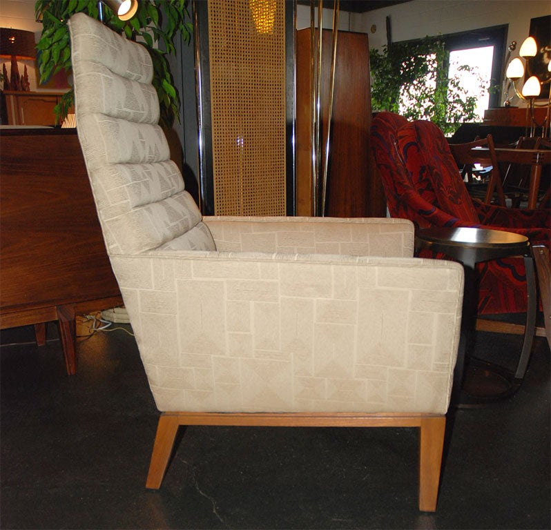 Mid-Century Modern High-Back Mahogany Lounge Chair, Model 5961, by Edward Wormley for Dunbar