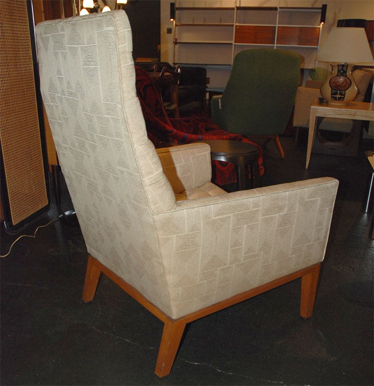 American High-Back Mahogany Lounge Chair, Model 5961, by Edward Wormley for Dunbar