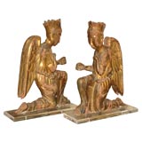 Pair of 18th Century Giltwood Angels