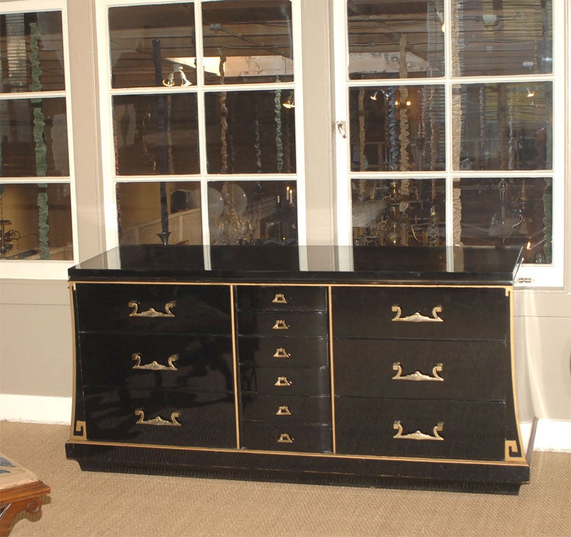 Black lacquer buffet with gilt trim by Grosfeld House
