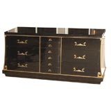 Black lacquer buffet with gilt trim by Grosfeld House