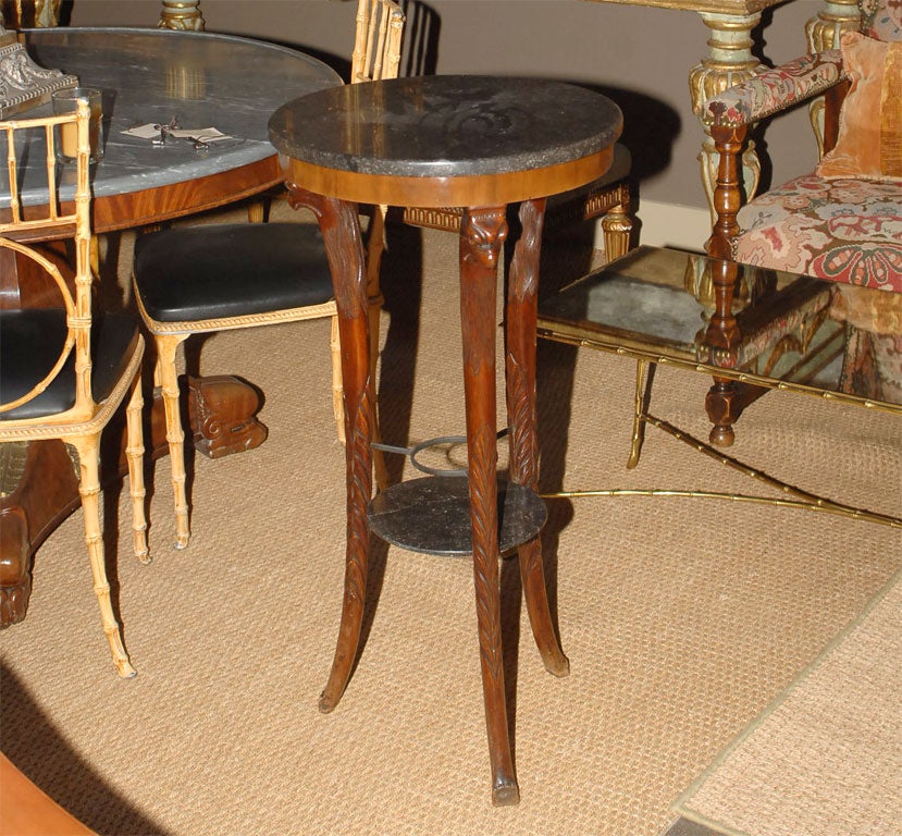 Continental mahogany and marble top table