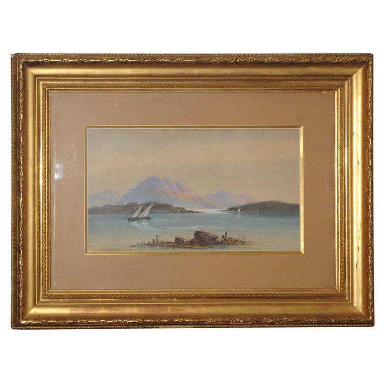 Matched pair of Continental school watercolours For Sale