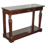 Empire mahogany and marble top console
