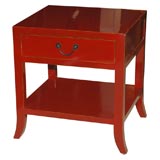 Red Splay Leg Table