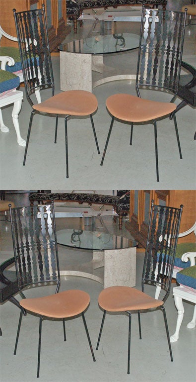 Four Casbah Iron Dining Chairs