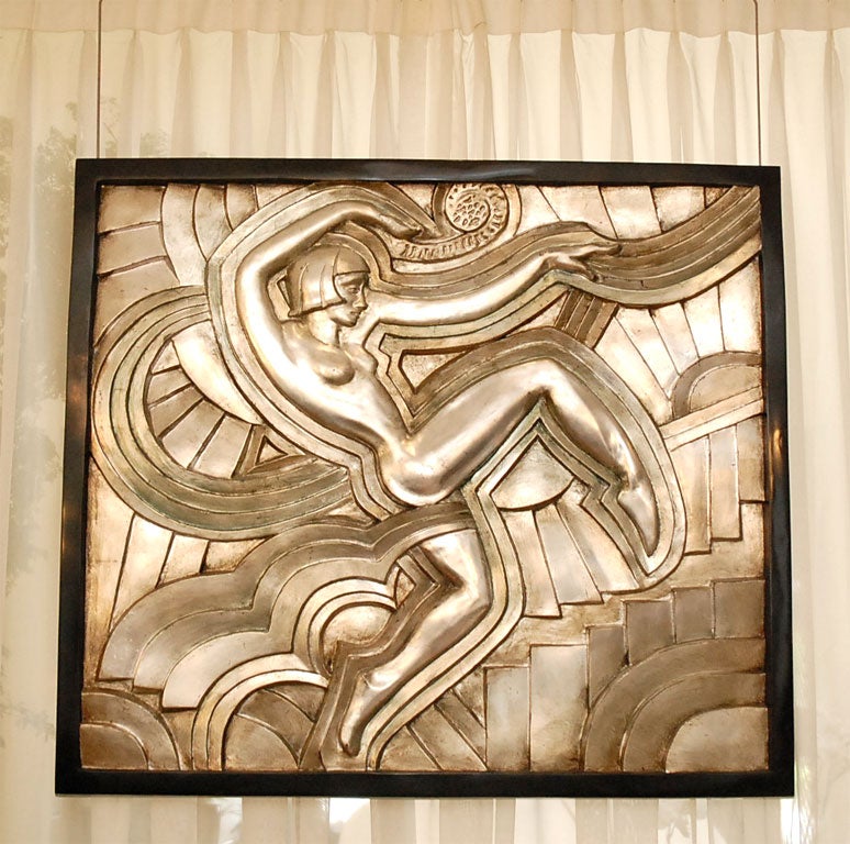 Cast, contemporary Bas Relief in Art Deco Style