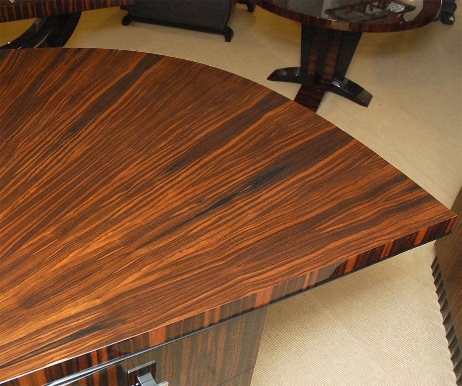 Art Déco Scrivania direzionale Grand Starburst in ebano Macassar in vendita