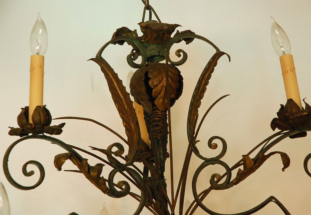 20th Century Wrought Iron Chandelier