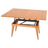 French Ajustable Dining or Coffee Table by Rene Gabriel
