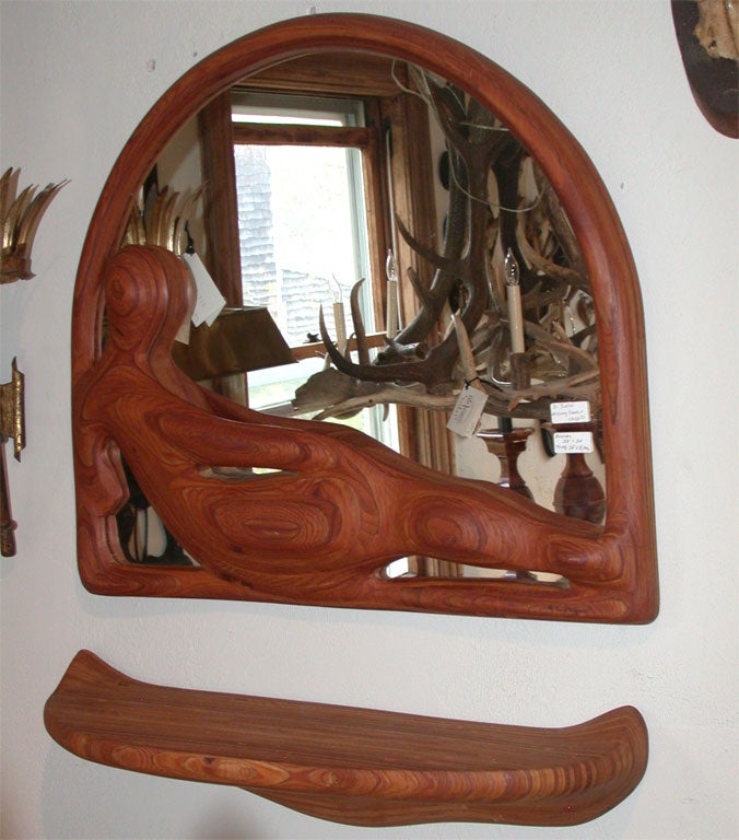 Carved Mirror with Shelf